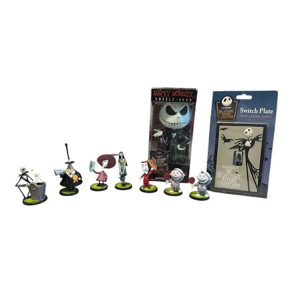 The Nightmare Before Christmas Collectible Lot Figures Bobble Head Switch Plate